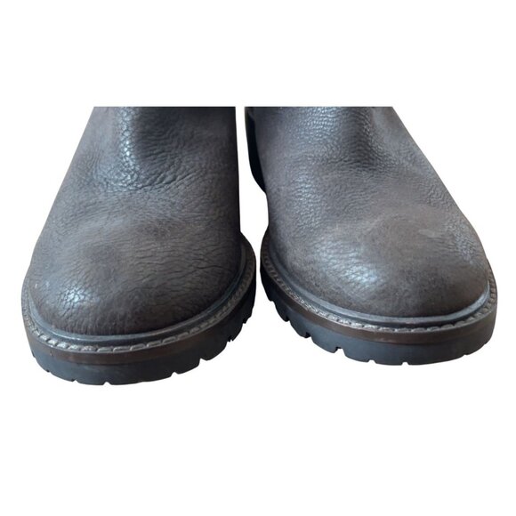 Coach "Gabriella" Winter Chestnut Leather boot lug sole shearling ankle size 7 - Picture 9 of 11